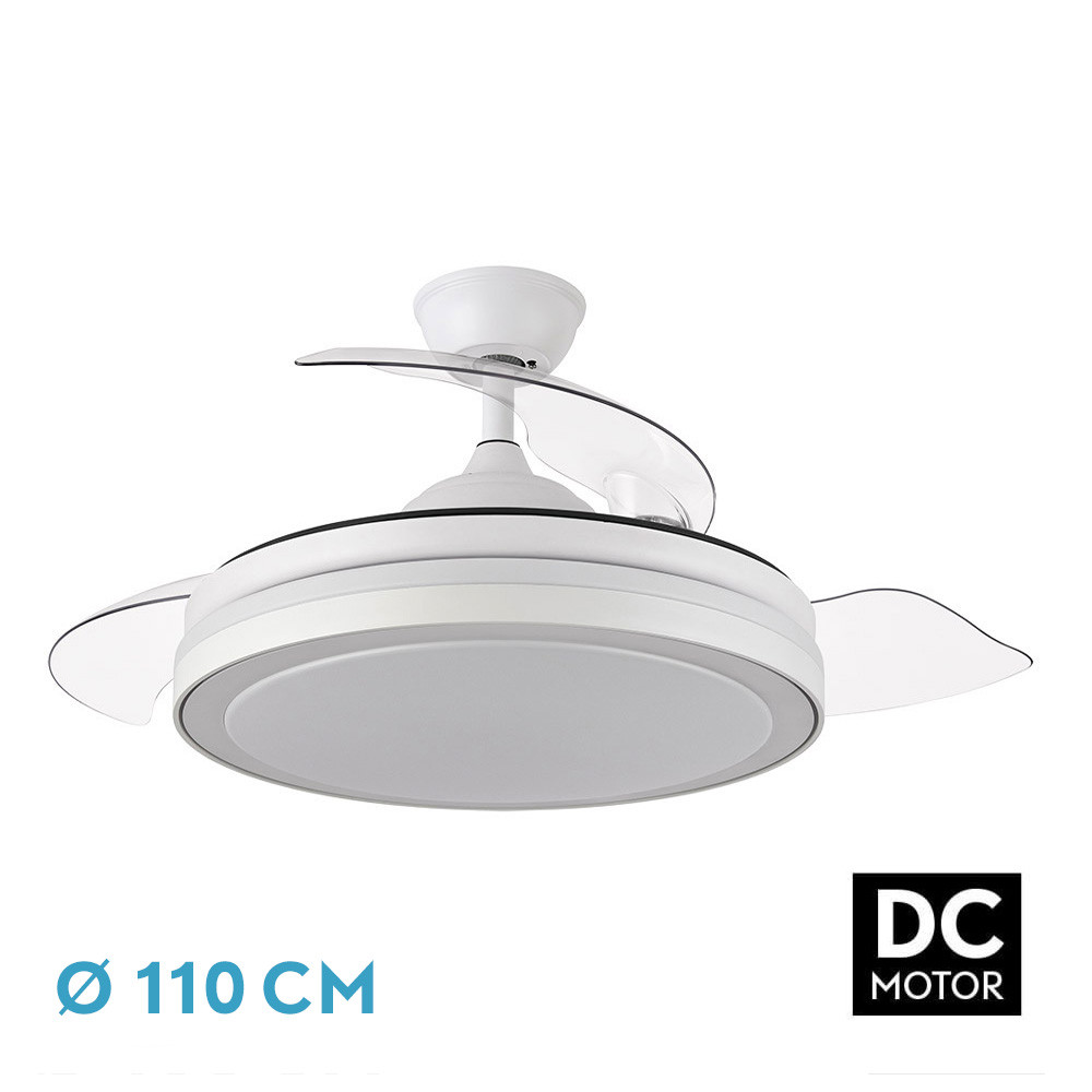 FABRILAMP Ventilador de Techo Esparta Blanco con Aspas Desplegables y Control Remoto - 1