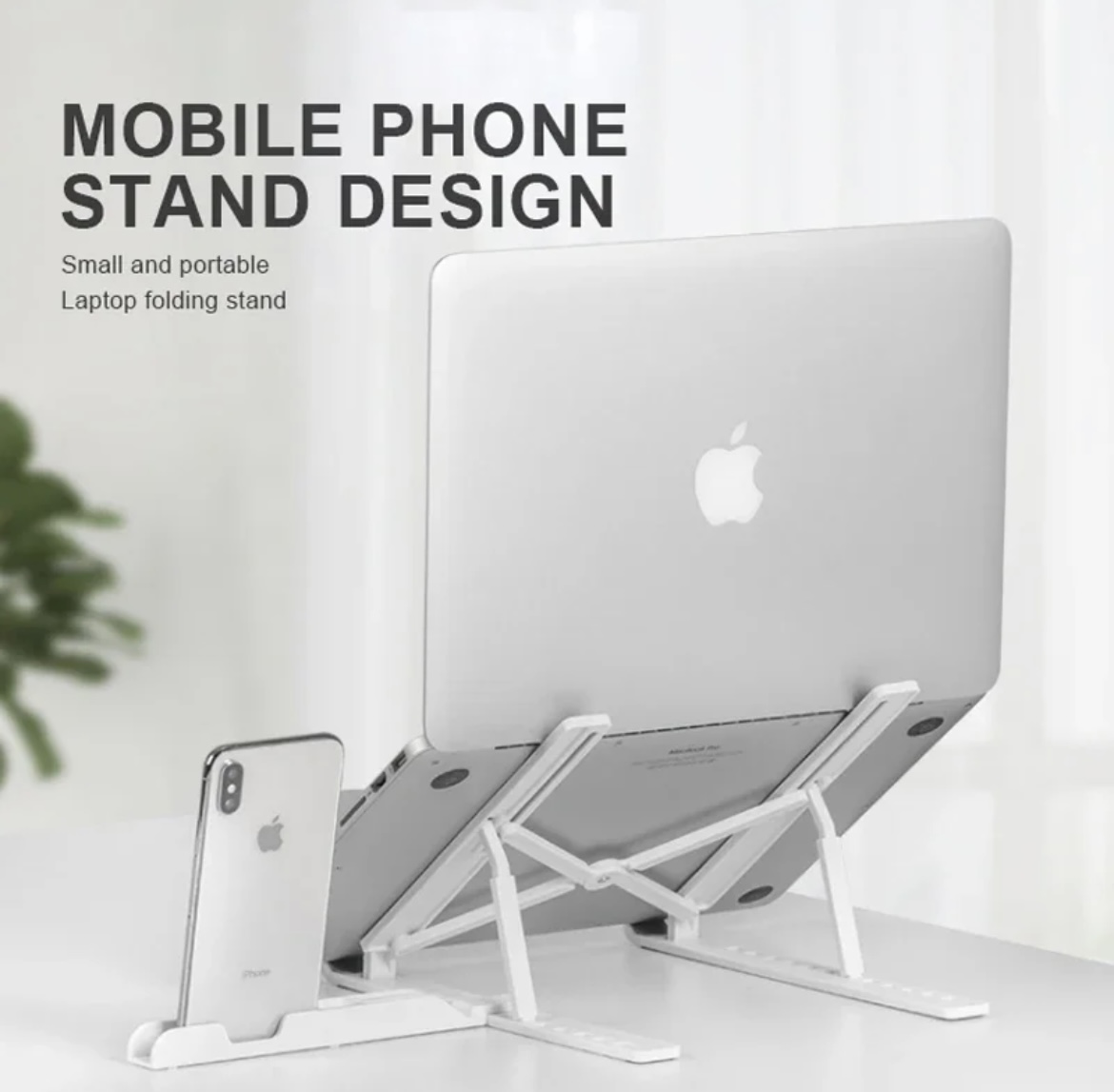 Soporte para Portátil Ajustable, Plegable Soporte de Mesa para Ordenador, Libro, Tablet Notebook, Elevador de Escritorio de Plástico ABS,Laptop Stand Compatible con ORDENADOR  5-15,6" - 1