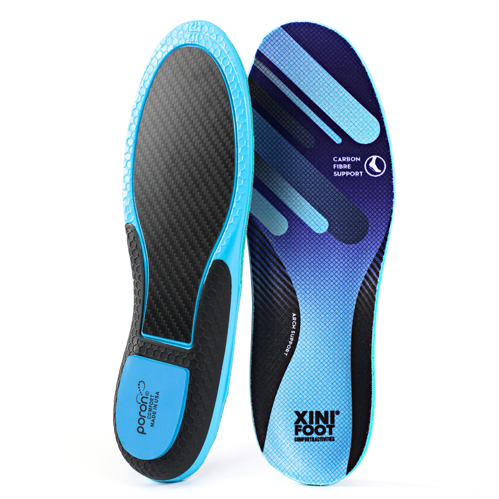 Plantilla de Fibra de Carbono Poron Amortiguación talón Arco de Apoyo Plantillas de zapatos Pad Running Sport Zapato Insertar tamaño 35-48 - 1