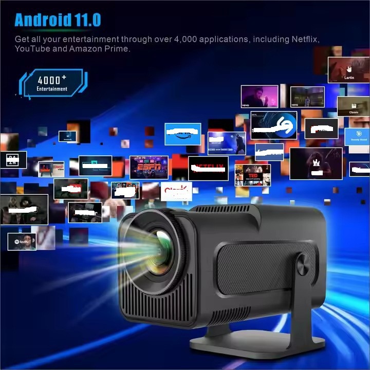 4K Proyector portátil Android 11, Native P 1080, 390ANSI, HY320, invitado, Wifi6, BTpig, cine 1920*1080P. - 1