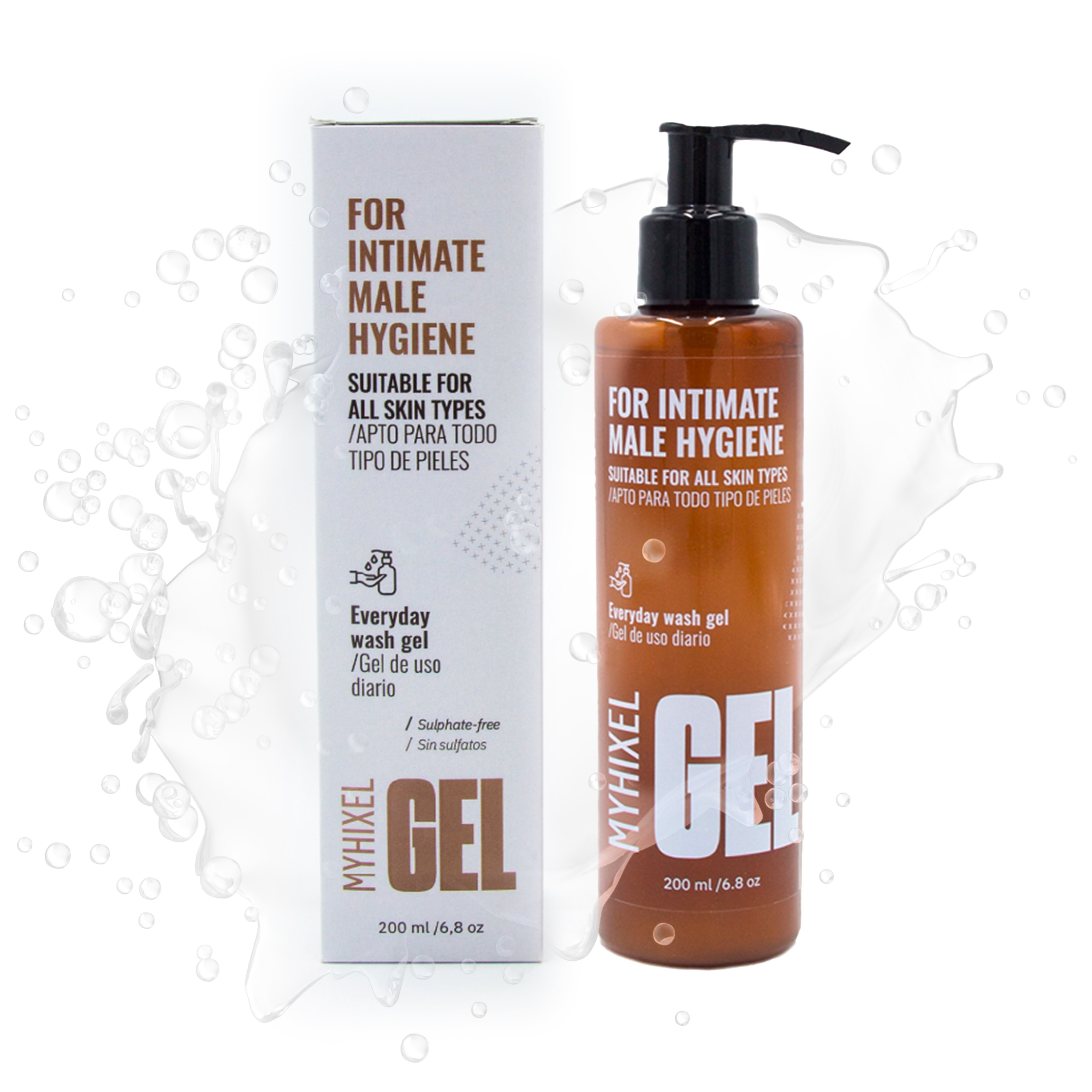 MYHIXEL - Gel Intimo Hombre I Gel Intimo Masculino para Higiene y Protección | Jabón Intimo Hombre pH Balanceado Sin Sulfatos | Ayuda a Prevenir Infecciones | Fragancia Agradable para Diario I 200ml - 1