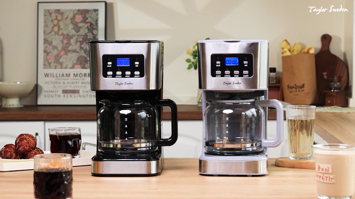 Taylor Swoden Cafetera de Goteo con Temporizador Programable, 900W,1.5L(12 Tazas),Pantalla LCD, Filtro Reutilizable, Auto Apagado, Función Mantener Caliente. Función Auto Limpieza (Descalcificación). - 1