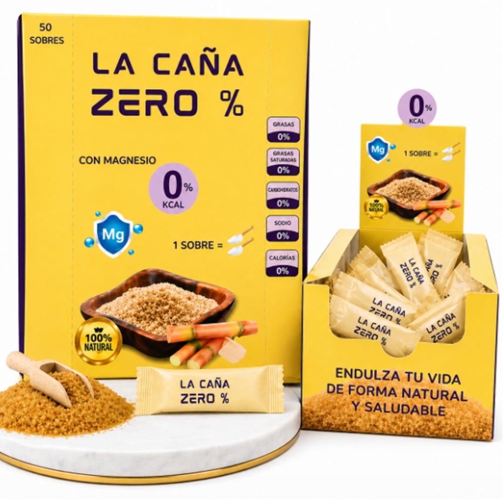 Artabria La Caña Zero Endulzante de Mesa con Magnesio, 0 kcal y Sin Azúcar – Pack 2 x 50 Sobres (100 Sobres) - 1