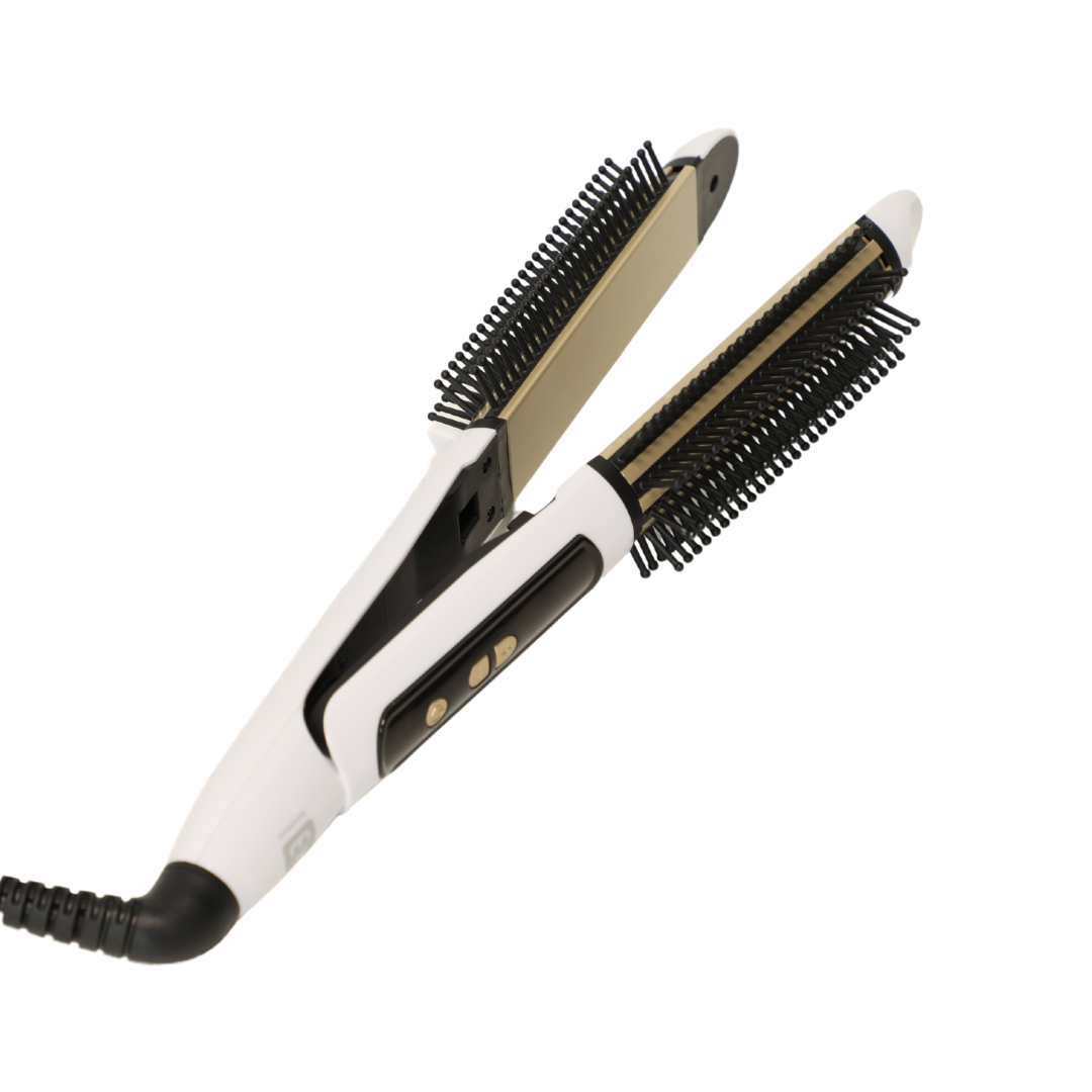 Plancha de Pelo Profesional 2 en 1, Alisa y Riza, Placas de Cerámica, Calentamiento Rápido PTC, 8 Niveles de Temperatura, Pantalla LCD, Cable Giratorio 360°, Apagado Automático, Ideal para Todo Tipo de Cabello, el mejor precio  - Extrahouse - 1