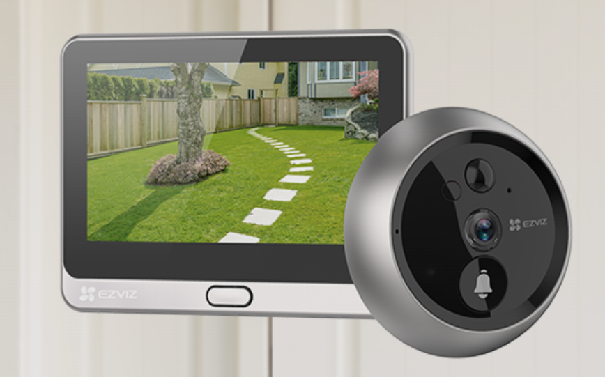 EZVIZ Mirilla digital WiFi con pantalla táctil 4,3", lente HD gran angular 166°, detección PIR con alerta al móvil, audio bidireccional, visión nocturna IR (5 m) y batería recargable. Seguridad Inteligente en Casa - 1