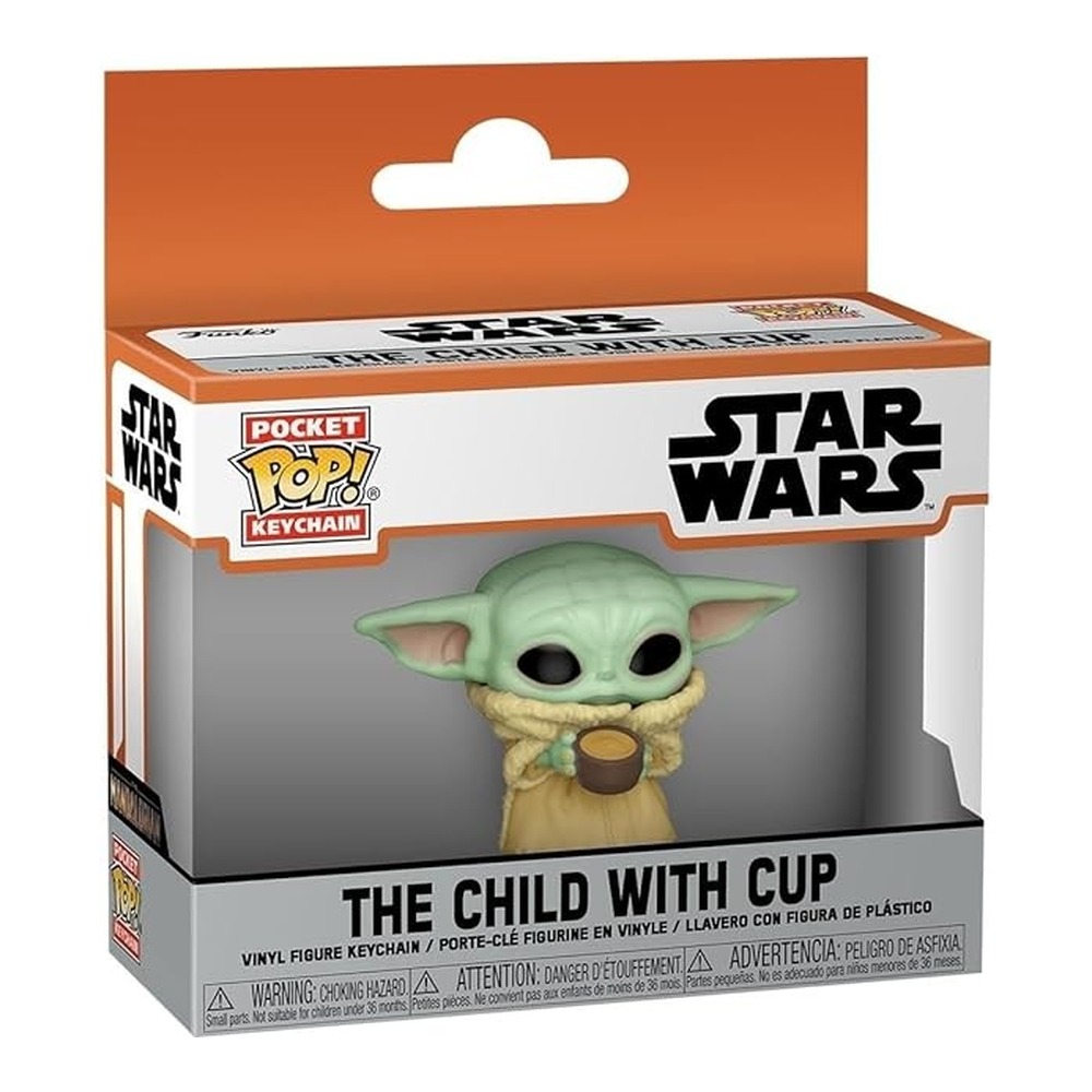 FUNKO POCKET POP! LLAVERO: THE MANDALORIAN - EL NIÑO CON COPA, 53042, TIENDA CON LICENCIA OFICIAL, FIGURA, JUGUETE, CABEZÓN, VINILO, MUÑECO, GROGU, GUERRA DE LAS GALAXIAS, STAR WARS, DISNEY, BABY YODA - 1