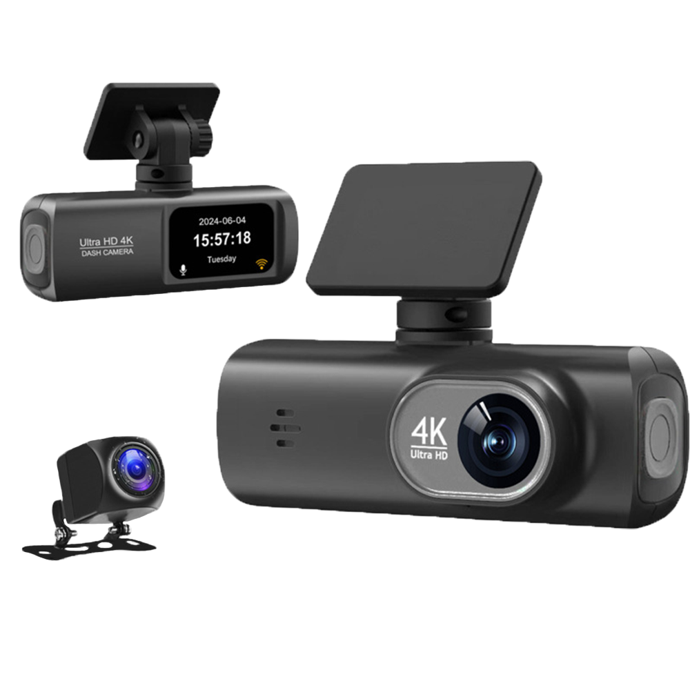 Cámara para coche de 2160P: 4 MP, ángulo de disparo de 170°, GPS, detección de colisiones, Wi-Fi, pantalla IPS de 1,5 pulgadas - 1