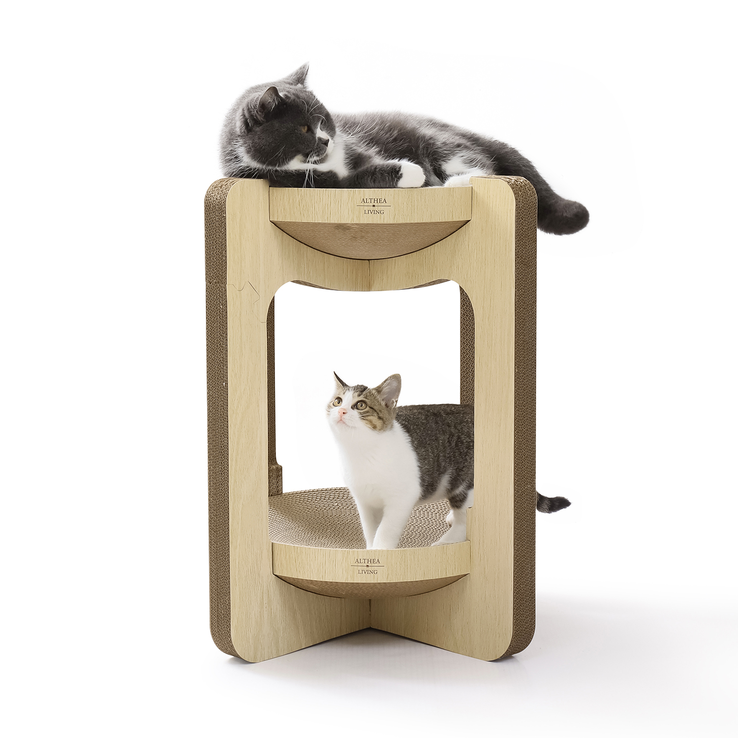 Rascador de cartón dos alturas para gatos - 1