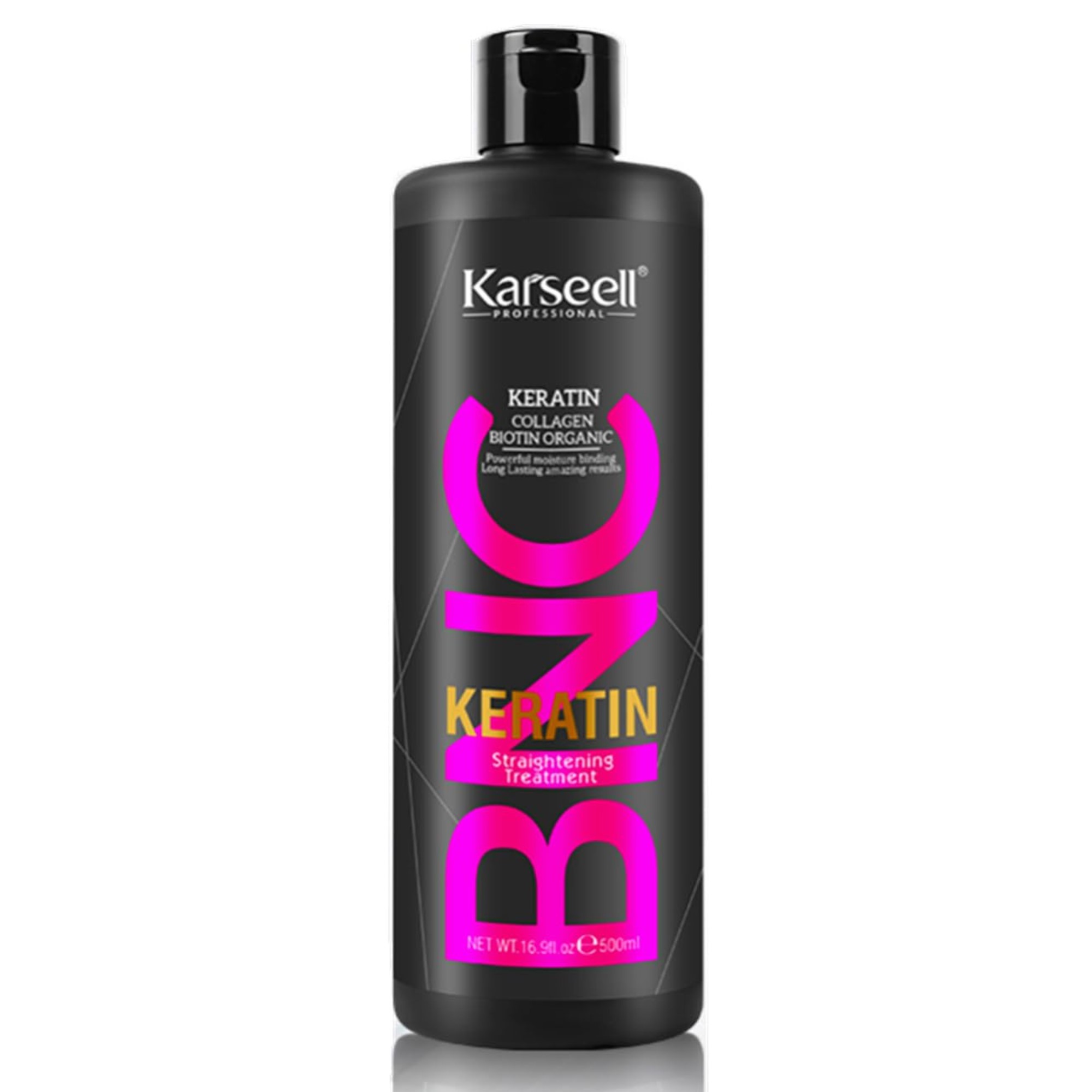 KARSEELL Tratamiento Capilar de Queratina Alisado Brasileño Hidratación Intensa Anti Frizz Cabello Brillante Suave Queratina Colágeno Biotina Orgánica Cabello Liso Larga Duración Tratamiento en Casa Cabello Seco y Dañado 3-6 Meses de Duración - 500 ml. - 1