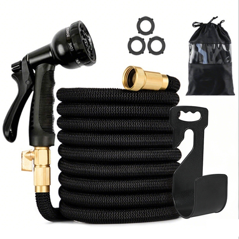 PORCHEDDU Manguera de Agua Extensible para Jardín 7,5/15/22,5/30m with Pistola Rociadora de Agua de 8 Modos | Flexible y Resistant para Lavado de Coche, Patio y Mascota | Incluye Bolsa de Almacenaje - 1