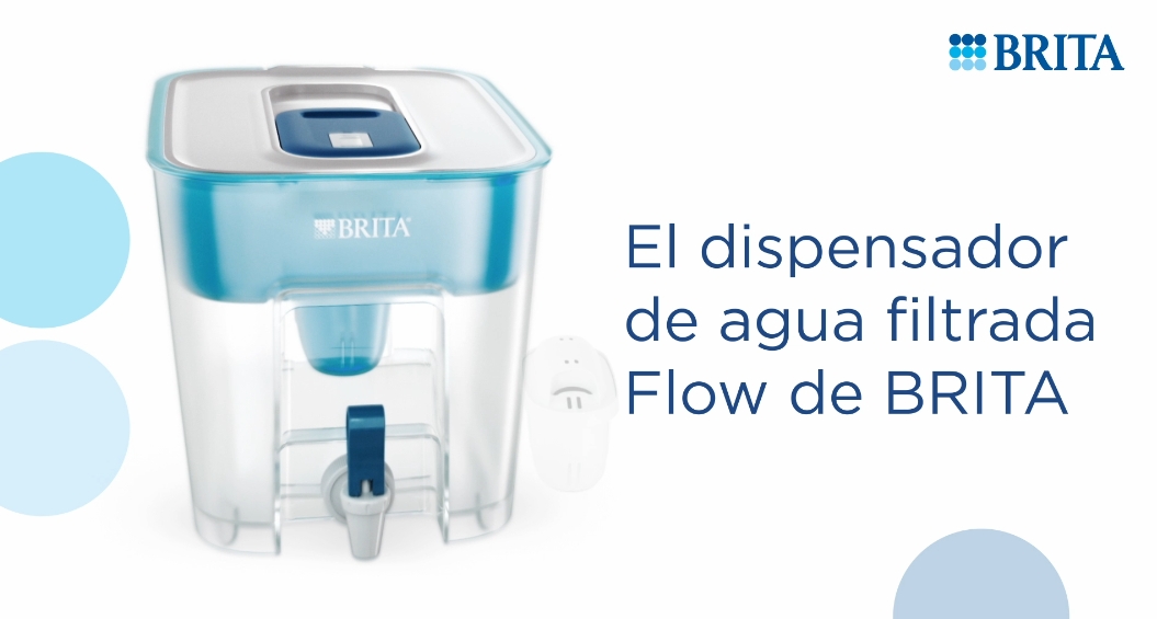 BRITA Depósito Filtrante Flow Azul | Incluye 1 Filtro MAXTRA PRO All-in-1 | Filtra hasta 150L | Elimina cal, cloro, metales y contaminantes | Mejora el sabor del agua | Diseño moderno y práctico | Compatible con filtros MAXTRA PRO | Sin BPA - 1