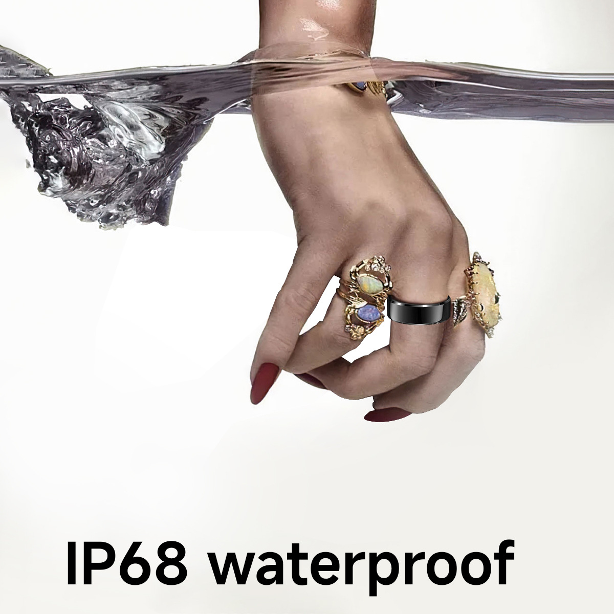 Anillo inteligente, seguimiento de frecuencia cardíaca, monitorización del sueño, resistente al agua profunda, toma de fotos, contador de pasos, actividad deportiva. - 1