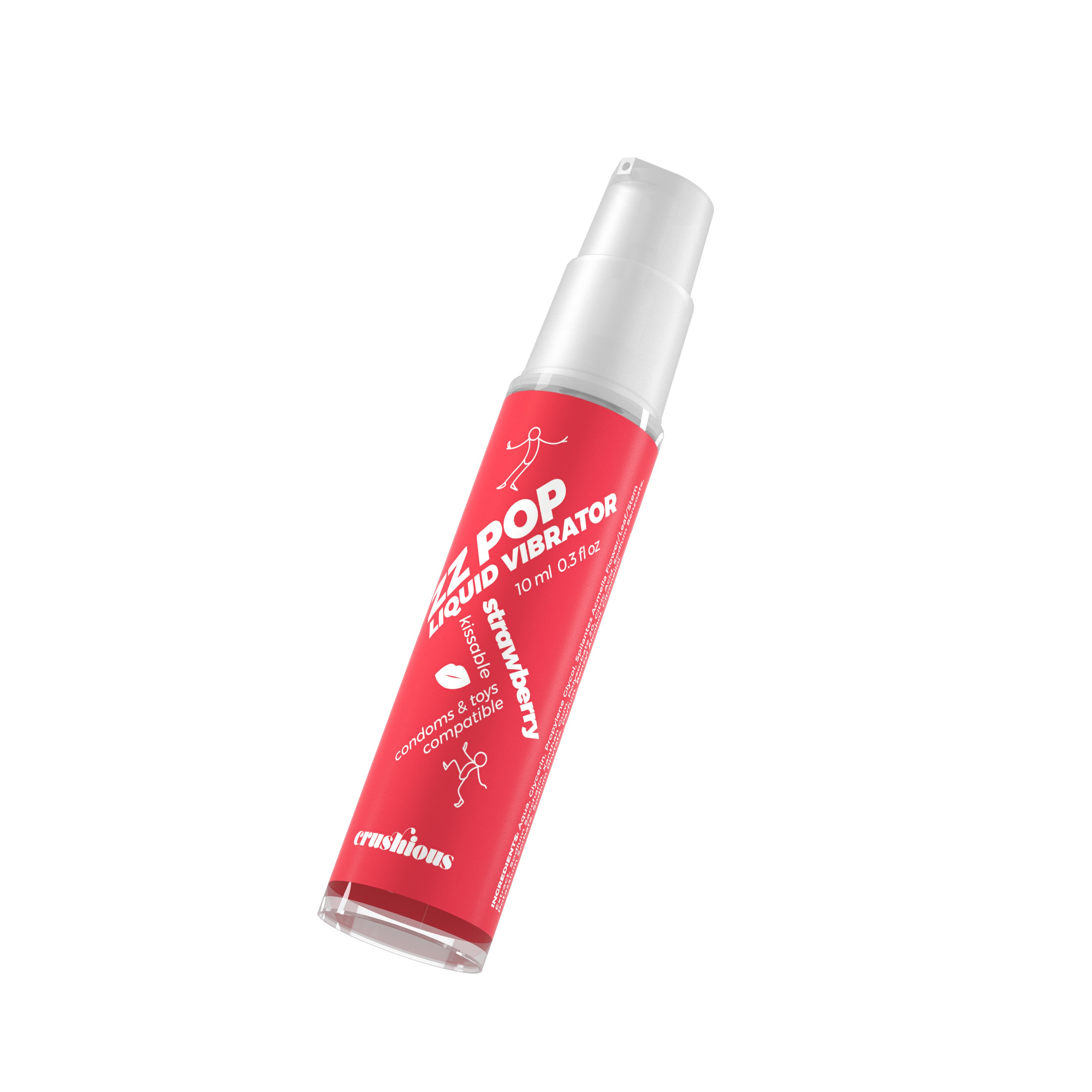LUBRICANTE VIBRADOR LIQUIDO ZZ POP AROMA FRESA 10ML CRUSHIOUS - 1