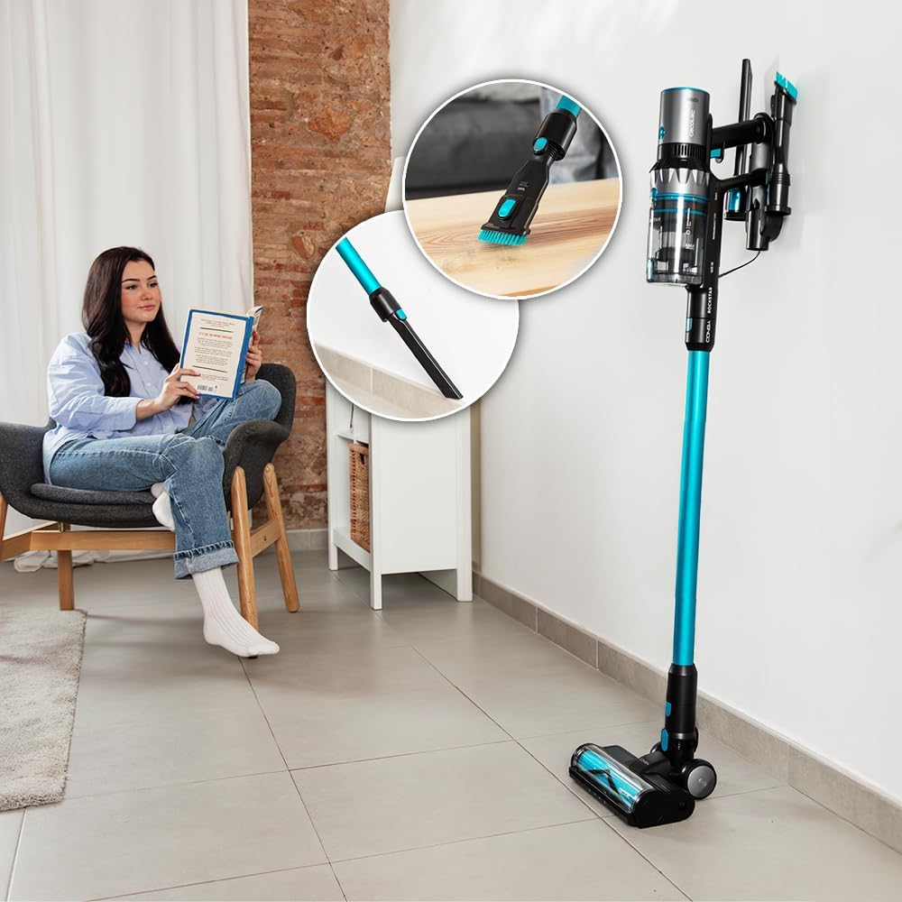 Cecotec Aspiradora Escoba sin Cable Conga Rockstar 2500 Thunder Powerhead. 400W, 120AW, Autonomía 65mins en Modo Eco, Cepillo Antienredos, Tubo Rígido, Accesorio 2 en 1 Muebles y Accesorio Esquinas - 1