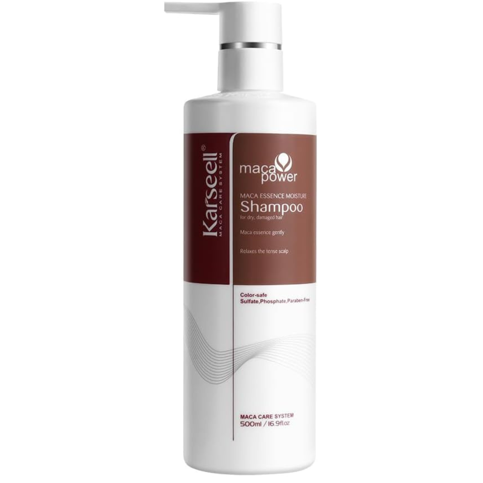 KARSEELL Champú Pelo Aceite de Argán Macadamia Reconstructor para Cabello Seco y Dañado Hidratación Profunda Antiencrespamiento Suavidad Brillo Intenso Desenredante Todo Tipo de Cabellos - 500 ml. - 1