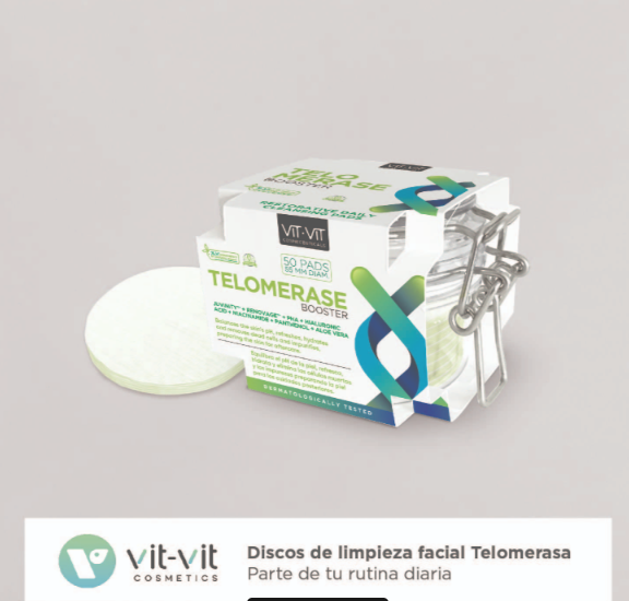Discos Tónicos Faciales Telomerase Booster VIT VIT | 50 Discos de 55 mm con Ácido Hialurónico, Niacinamida, PHA, Pantenol y Aloe Vera | Diet Esthetic - 1