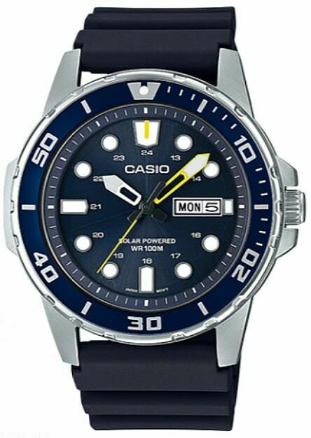 Reloj Buceo Hombre Casio SOLAR MTP-S110-2AV correa goma 100m water resist - 1