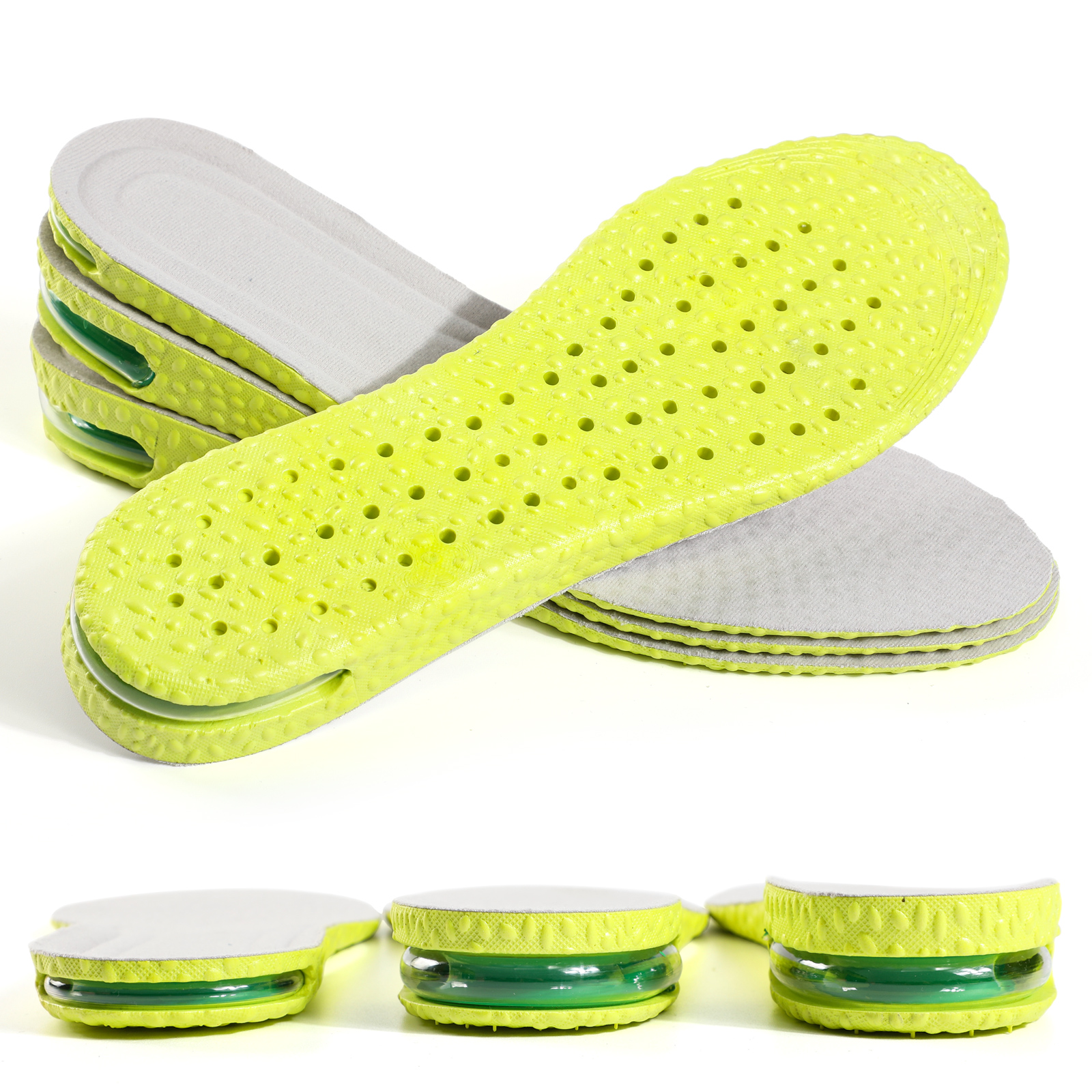Plantillas para aumentar la altura de 1,5/2,5/3 cm con amortiguación de aire y absorción de impactos, suaves y transpirables para hombres y mujeres. - 1