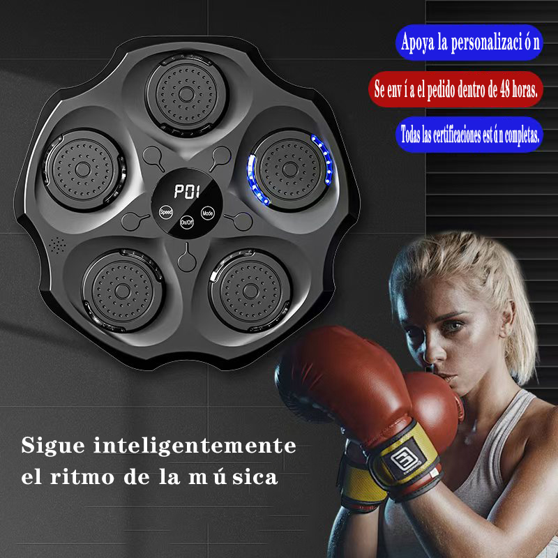Máquina de boxeo de música inteligente SEATURTLEHOME, bolsa de arena de objetivo de pared con 5 almohadillas, entrenamiento de reacción y agilidad relajante. - 1