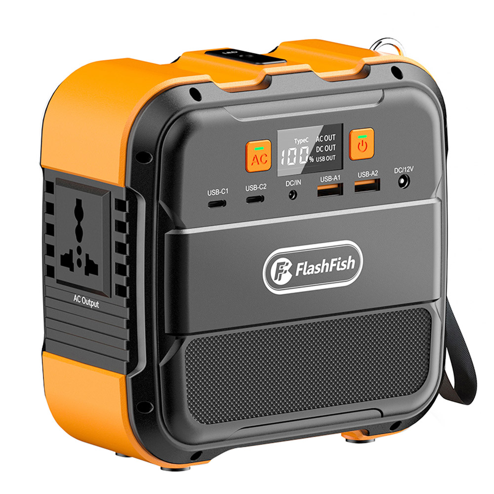 Flashfish A101 Estación de Energía Portátil kit supervivencia 72 horas 120W, 98Wh, 26400mAh, Generador de luz inverter electrico Solar portatil de Respaldo para Viajes al Aire Libre, Camping y Hogar,supervivencia grupo electrogeno - 1