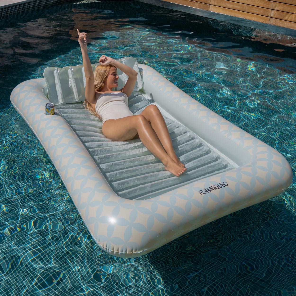 Flamingueo Colchoneta Piscina Flotadores Piscina Colchoneta Playa Hinchables Para Piscina Flotador Gigante Piscina Hinchable (205 x 140 x 38 cm) - 1