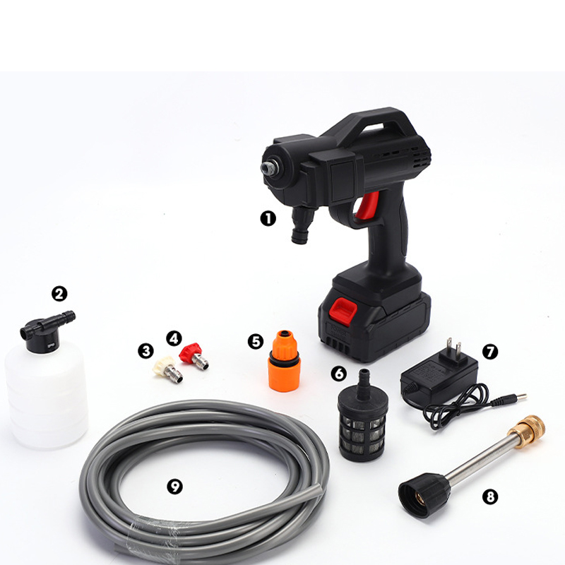 48V de alta potencia 435PSI fuerte presión inalámbrica de alta presión de lavado de coches portátil de baterías de litio pistola de agua del coche 5m tubo largo de 40 minutos de alcance casa de lavado de coches dispositivo de limpieza - 1
