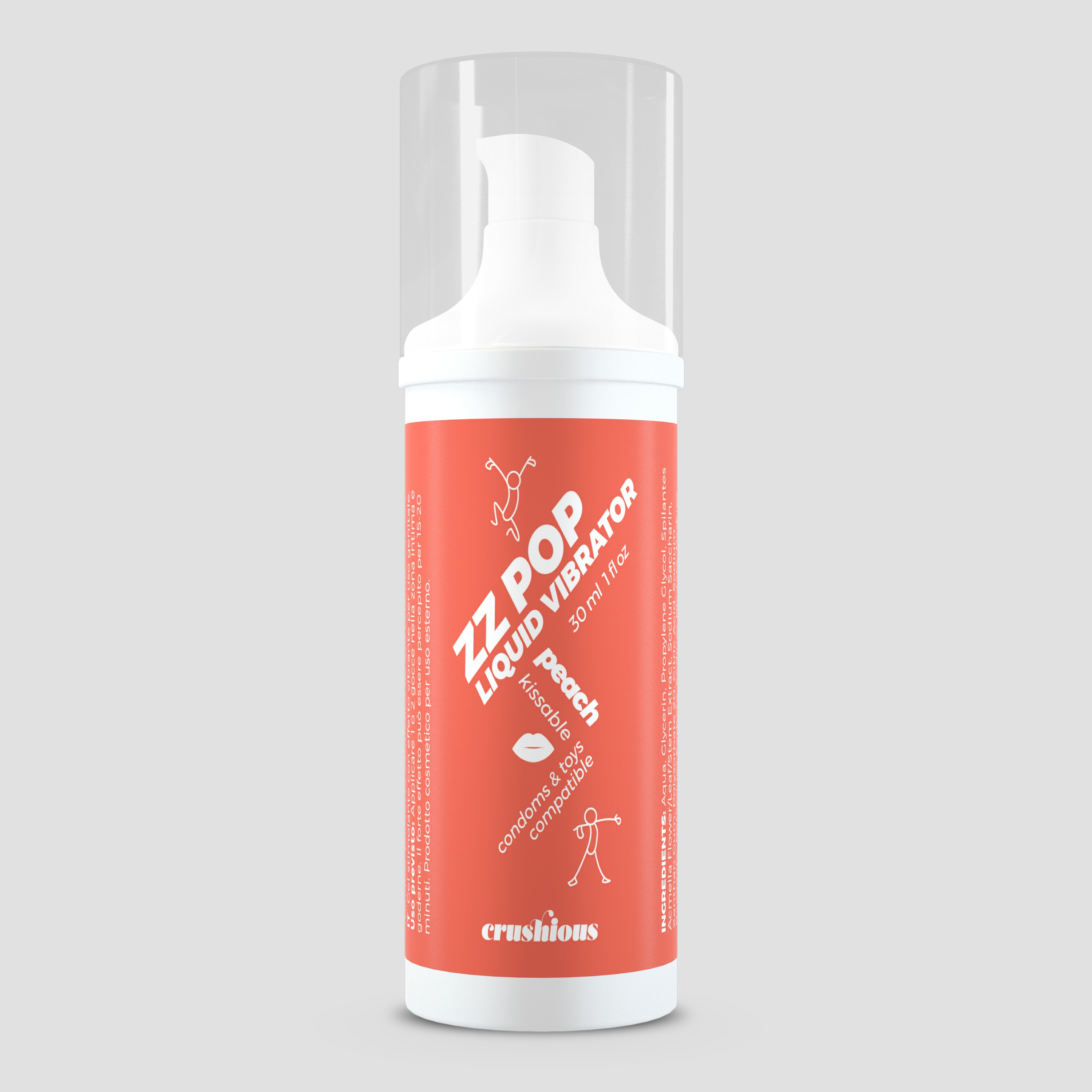 LUBRICANTE VIBRADOR LIQUIDO ZZ POP AROMA MELOCOTON 30ML CRUSHIOUS - 1