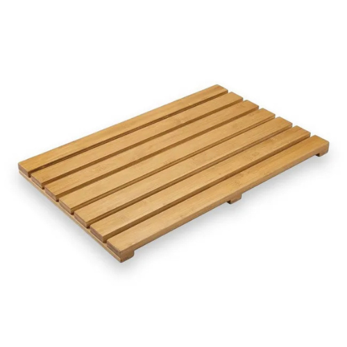 Alfombra Tabla de Ducha de Bambú, Alfombra de Baño para Relajación en el Spa, Alfombra de Baño Antideslizantes para Interior o Exterior. 55x35x3 cm - 1