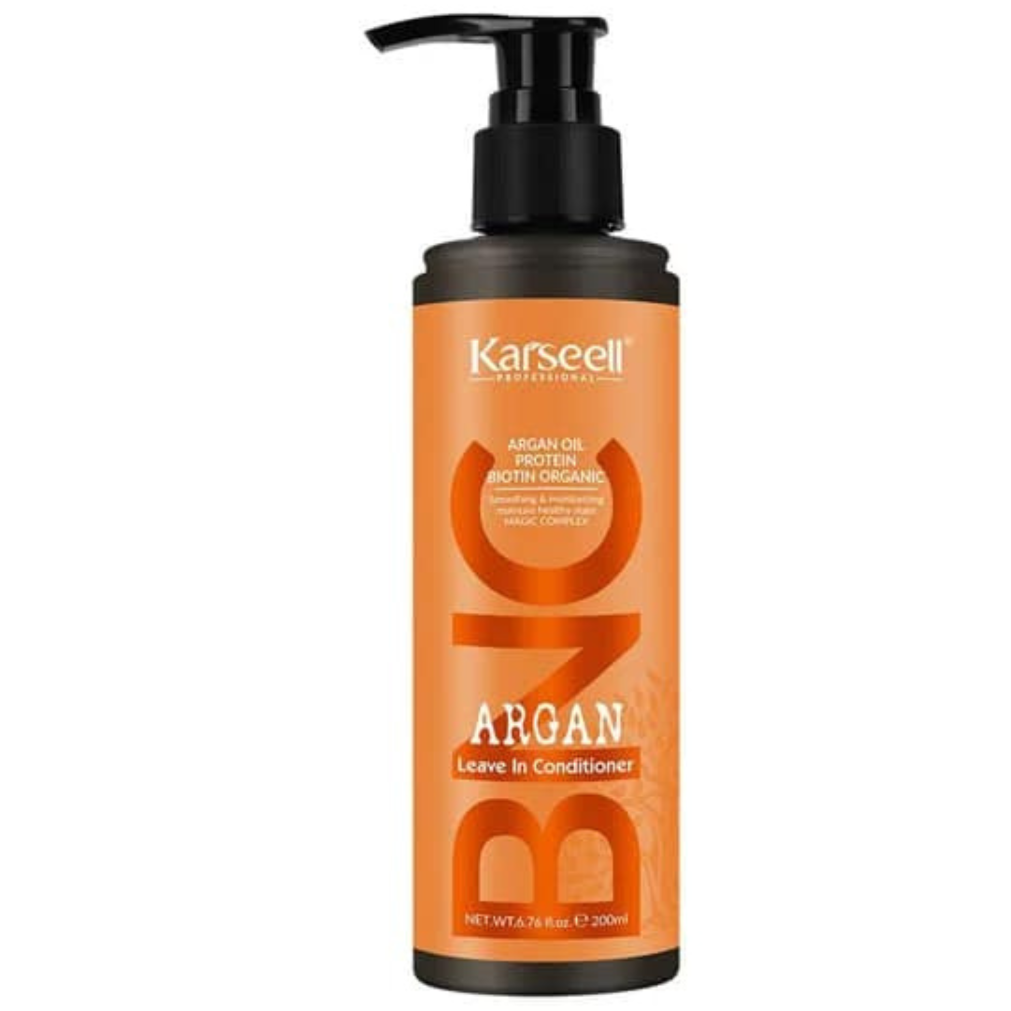 KARSEELL Acondicionador en Crema para el Cabello sin Aclarado Aceite de Argán Proteínas Biotina Pelo Seco y Dañado Pelo encrespado Desenredante Suavidad Brillo Intenso Hidratación Nutrición Reparación - 200ml. - 1