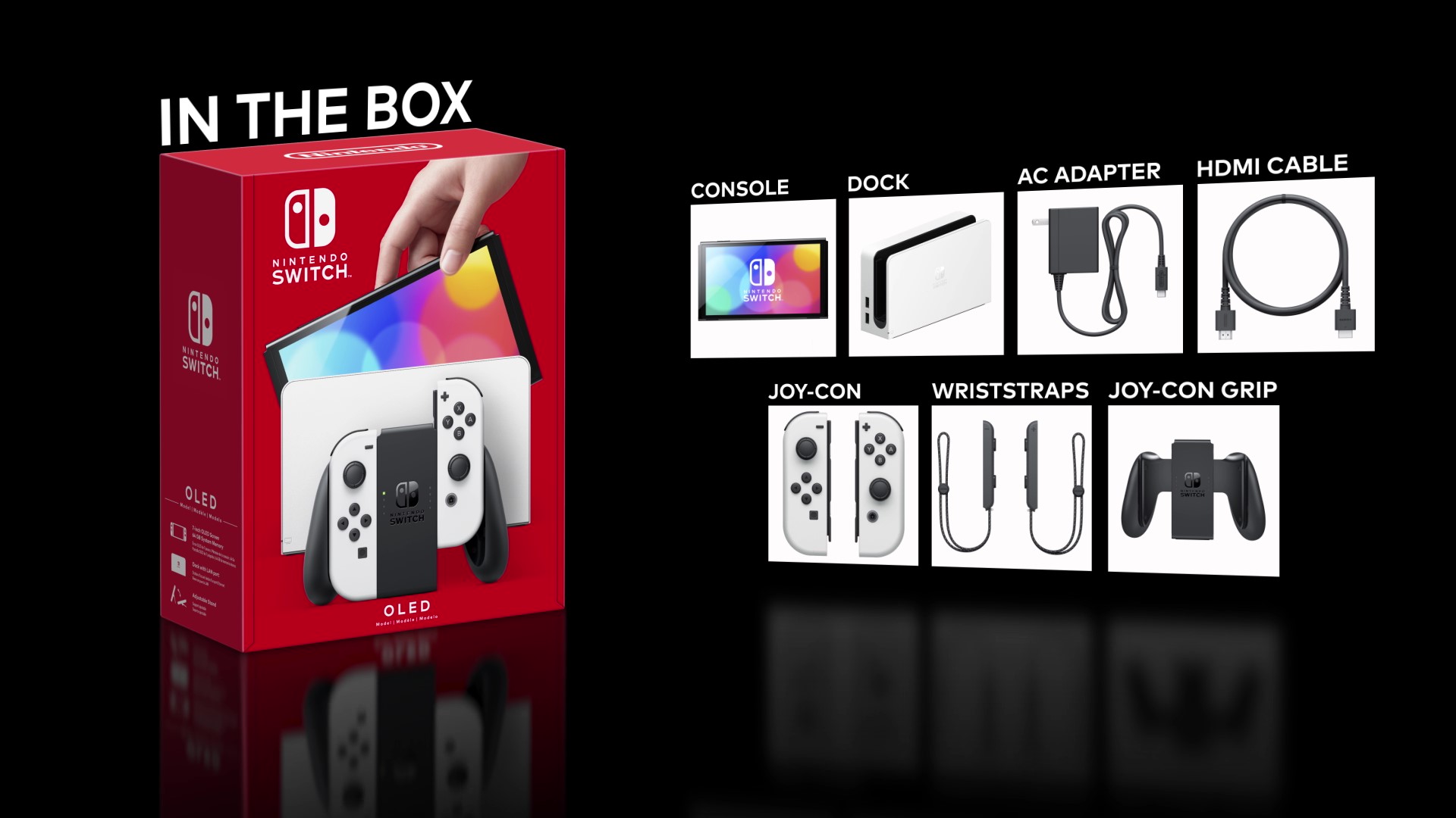 Nintendo Switch OLED videogame, con Joy - con 7 pulgadas OLED screen TV desktop Handbook 64GB White and Blue red set - 1