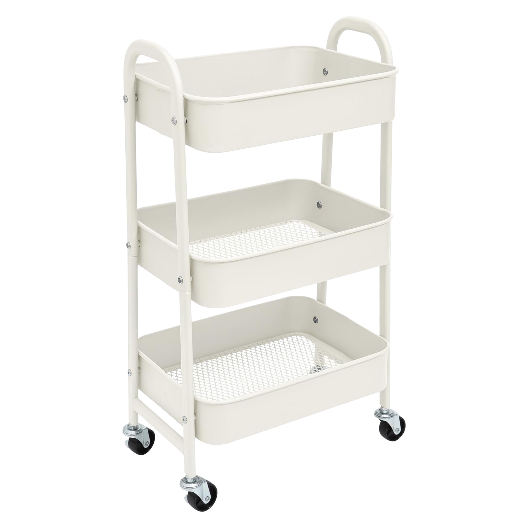 Carro de Almacenamiento Carrito Auxiliar con Ruedas Carro Cocina Carro Servicio Carrito Metalico con Ruedas 3 Niveles Carro Rodante Carro Organizador para Dormitorio Baño Oficina,Carrito de cocina o multiuso de tres niveles con rueda (FRUTA-002 1690 2090) - 1