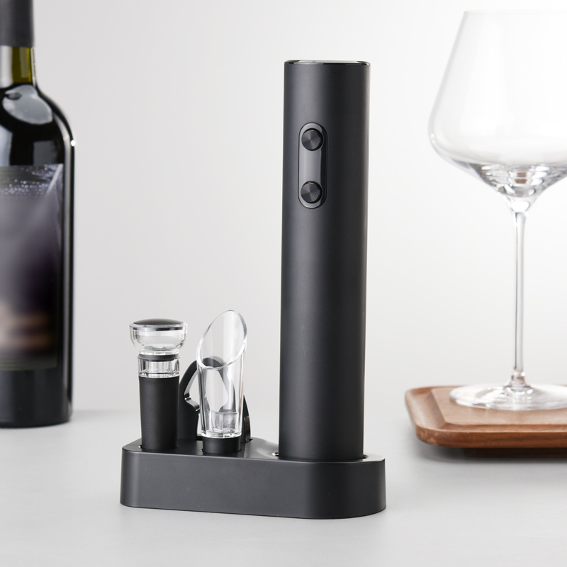 Kit Eléctrico para Abrir Botellas de Vino Kolitong (Caja Regalo Elegante) | Abridor Un Toque + 6 Piezas de Utensilios de Vino | Base Portátil · Inoxidable Profesional · Ideal para Hogar y Fiestas KB1-602301 - 1
