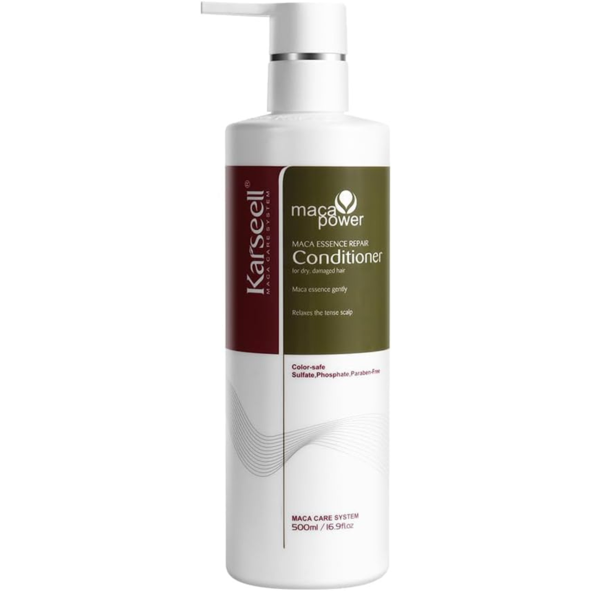 KARSEELL Acondicionador Cabello Aceite de Argán Macadamia Reconstructor Cabello Seco y Dañado Hidratación Profunda Antiencrespamiento Suavidad Brillo Intenso Desenredante Apto para todo tipo de Cabello - 500 ml. - 1