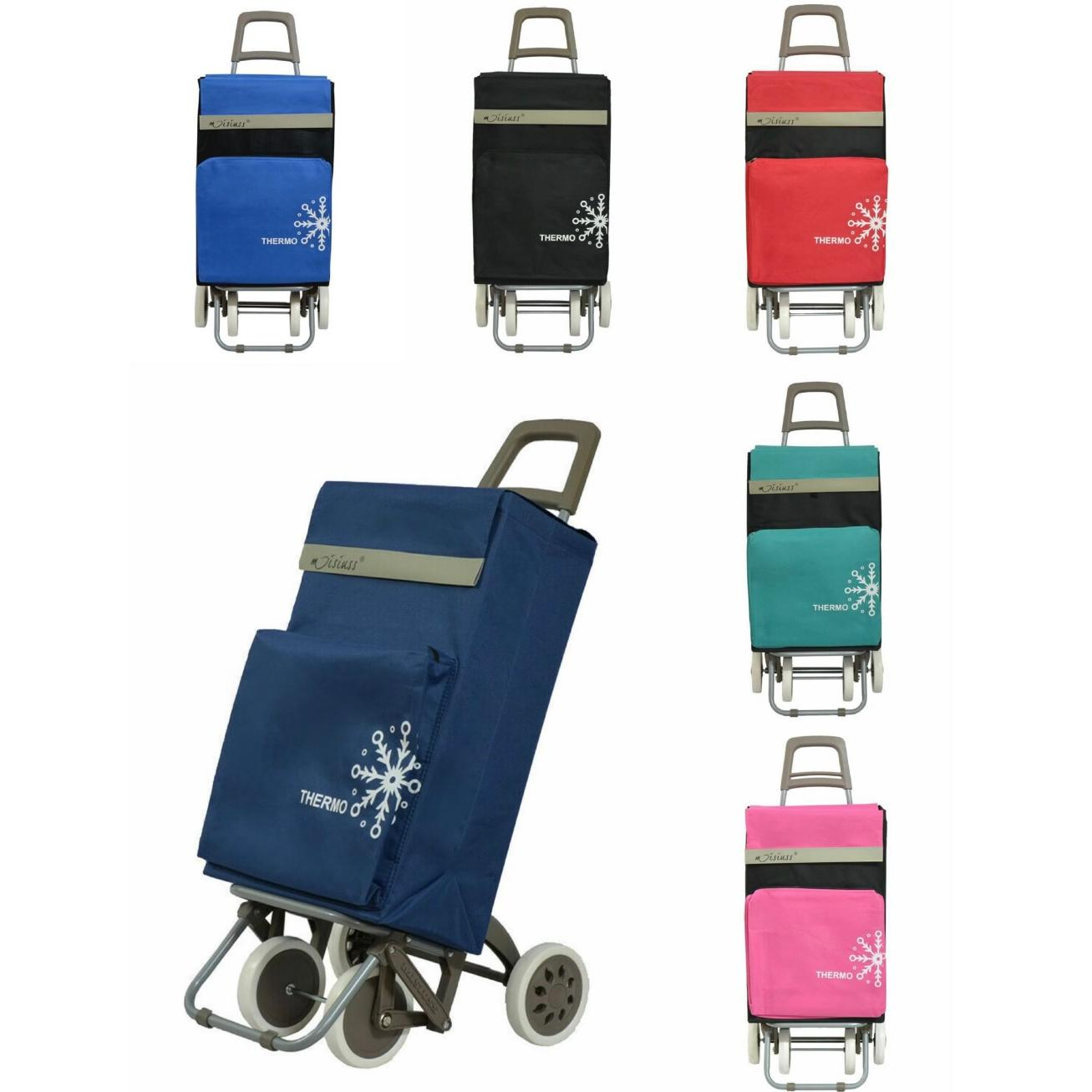 MULTI Carro Carrito de Compra Plegable Ligero Bolsa Termo 90x30x39cm 4 Ruedas Resistentes 40 Litros - 1