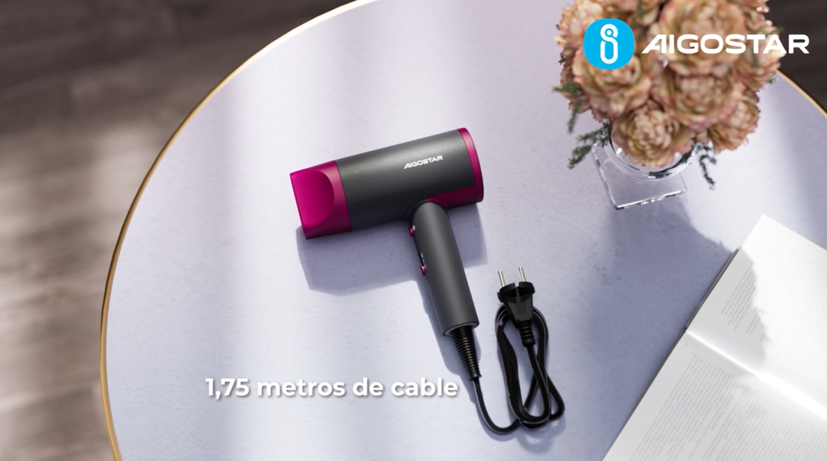 AIGOSTAR Secador Pelo Profesional - Tecnología de Iones Negativos ( 2200W, 2 Velocidades, 2 Ajustes de Calor y Frío) - 1