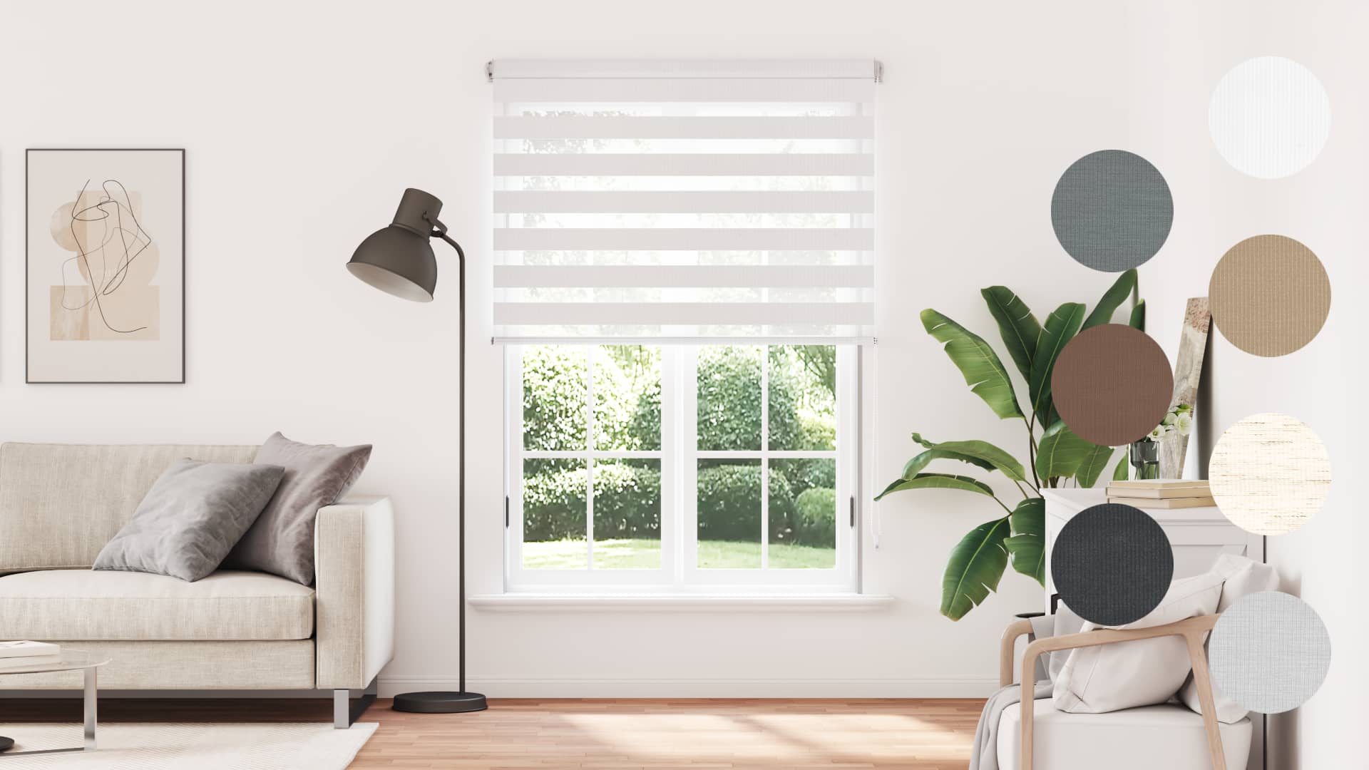 vidaXL Estor cebra blanco 95x230 cm tejido ancho 90,9 cm poliéster - 1
