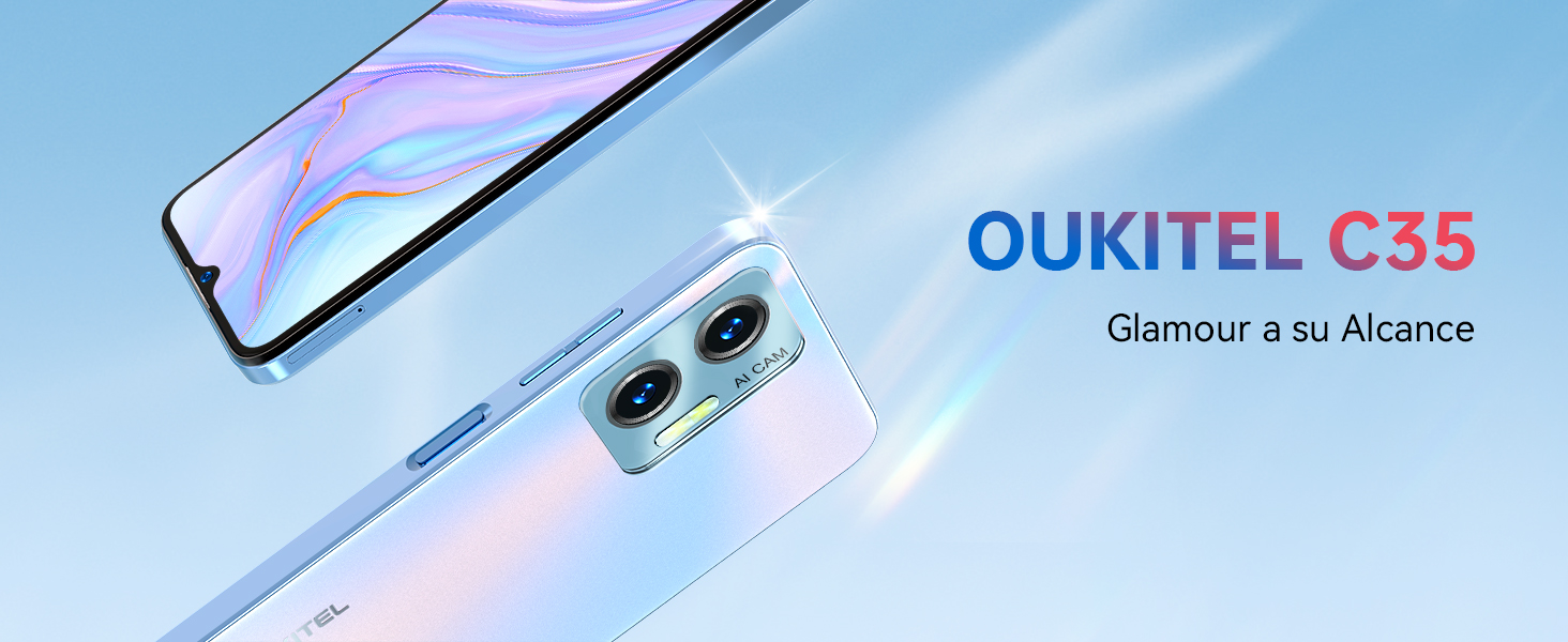 OUKITEL C35 Smartphone - Android 13 Moviles, 24GB+256GB/1TB Telefono Movil, 6.56" Pantalla HD+, Batería 5150mAh, Dual SIM 4G - 1