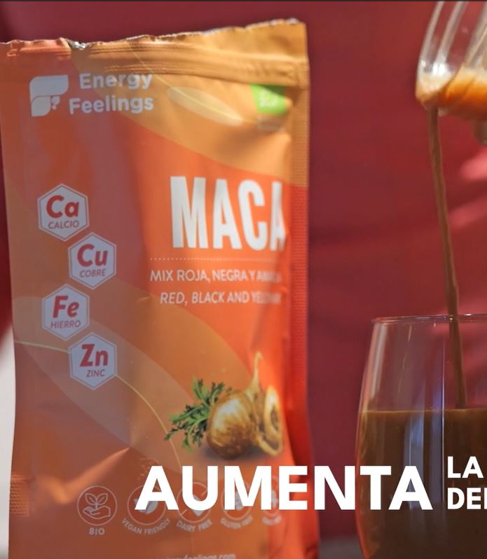 Energy Feelings Maca Bio 500 g, Mezcla de Polvo de Maca Ecológica Roja, Negra y Amarilla, Vegana y Sin Gluten, Refuerza la Energía y la Vitalidad Íntima para Hombres y Mujeres - 1