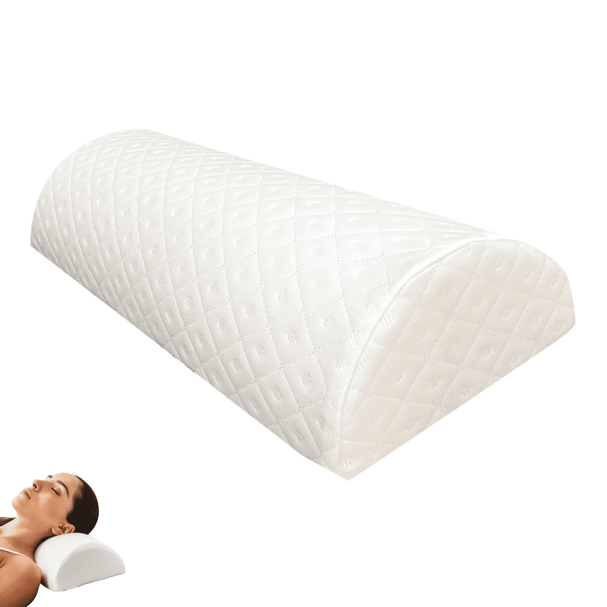 MAGIC SELECT Almohada de Piernas Media Luna. Cojín Semi Circular Ergonómico de Espuma Viscoelástica. Funda Lavable de Poliéster. Soporte para Cuello, Rodillas y Dormir de Lado. Ideal para Viajes y Hogar - 1