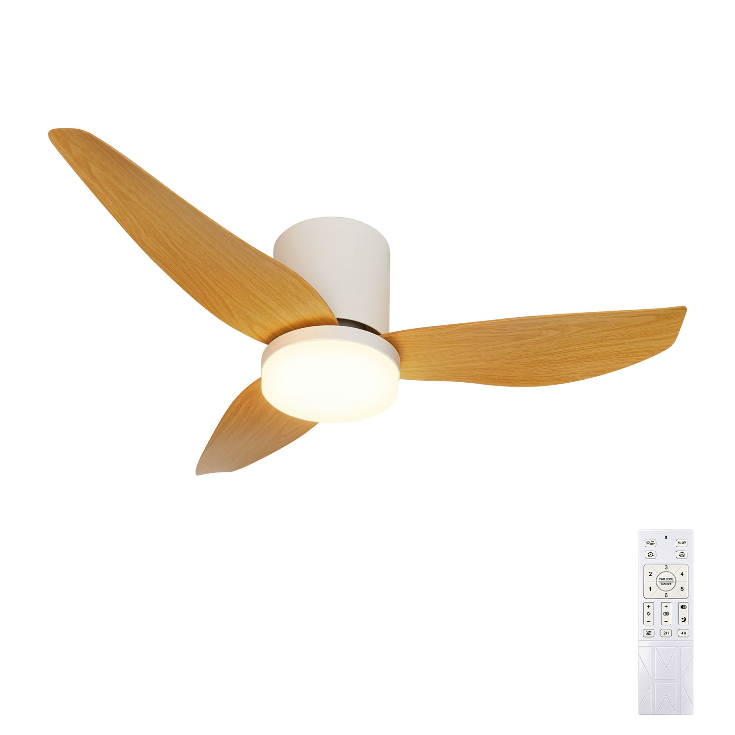 Ventilador de Techo con Luz LED, 6 Velocidades y Control Remoto, Silencioso para Dormitorio y Salón — oferta en Miravia