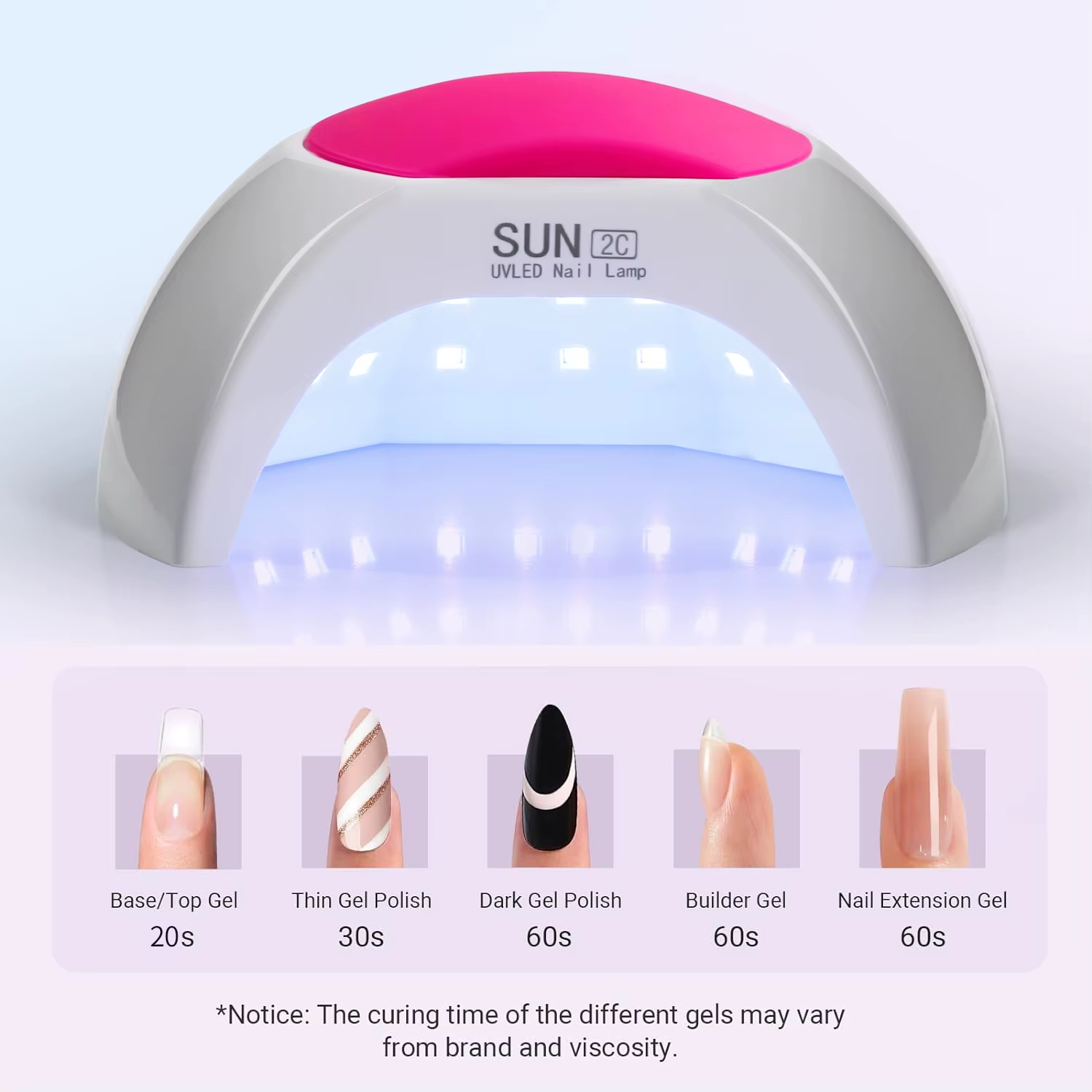 Lámpara Secadora de Uñas, Profesional LED UV Lampara Uñas de Gel, Curado Luz en 4 modos para tiempo 10s, 30s, 60s y 90s - 1