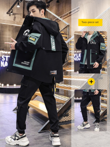 Trang Phục Đi Làm Cho Nam Bộ Áo Jacket Trang Phục Nam Mùa Xuân Thu Một Bộ Áo Khoác Thể Thao Thường Ngày Sành Điệu Đẹp Trai Phối Với Áo