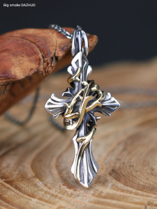 Ms 10K Pendant Necklace 925 Sterling Silver Trendy Gold