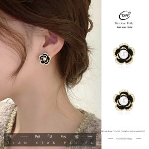 Black Niche High-Grade Retro Temperament Camellia