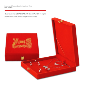 Red Set Engagement Three Gold Necklace Earrings Jewelry