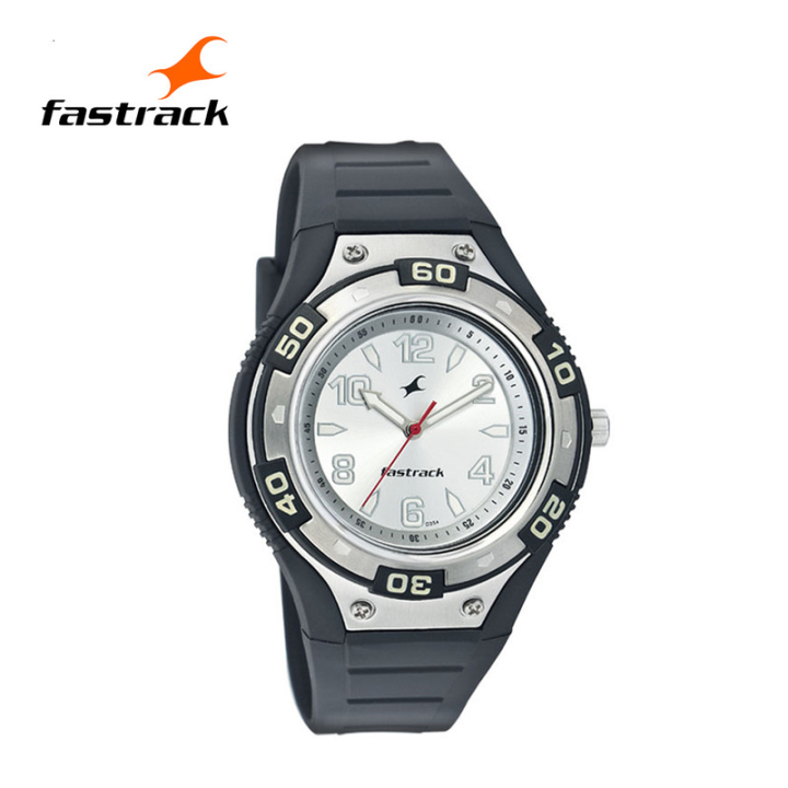 Fastrack Silver Dial Black Strap Analog Watch for Men 9333PP01