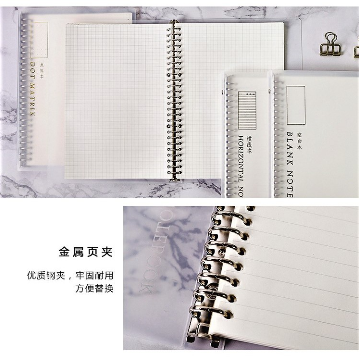 [Ready Stock]B5 A5 Matt PP Loose Leaf Notebook Refillable Blank/Line ...