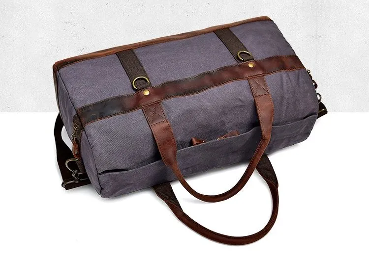 Canvas and leather luggage best sale