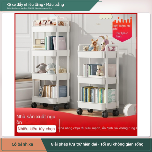 Kệ Xe Đẩy 3-5 Tầng Có Bánh Xe - Kệ Sách Kệ Bếp Kệ Phòng Tắm PP Cao Cấp Hiện Đại