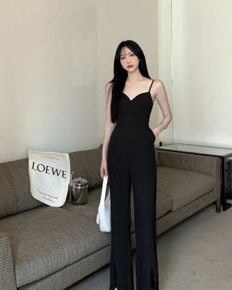 CACNCUT Black Jumpsuit Women Korean Style Outfits For Women